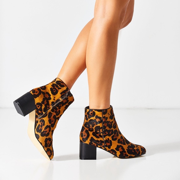 Urban Outfitters Shoes - Thelma leopard Urban Outitters calf hair booties